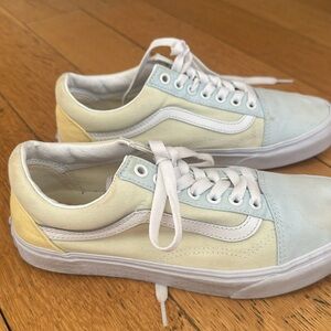 Vans pastel multicolored low sneakers, sz 9